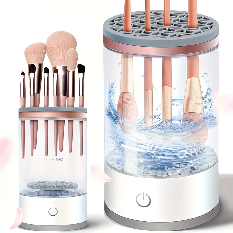 Makeup brush cleaning and drying machine, equipped with a rapid drying system and compact design, suitable for home use and travel. It is an ideal gift for women and for beauty tool care. - Image 1