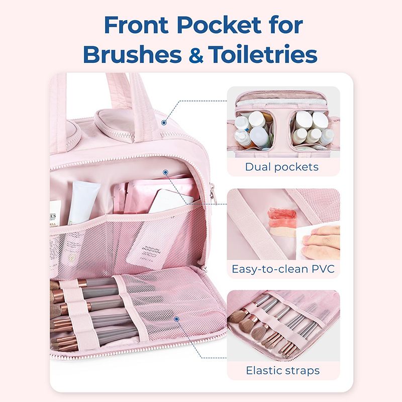 Travel Toiletry & Makeup Bag – Large Capacity Organiser Wash Bag with Compartments(BLUE) - Image 6