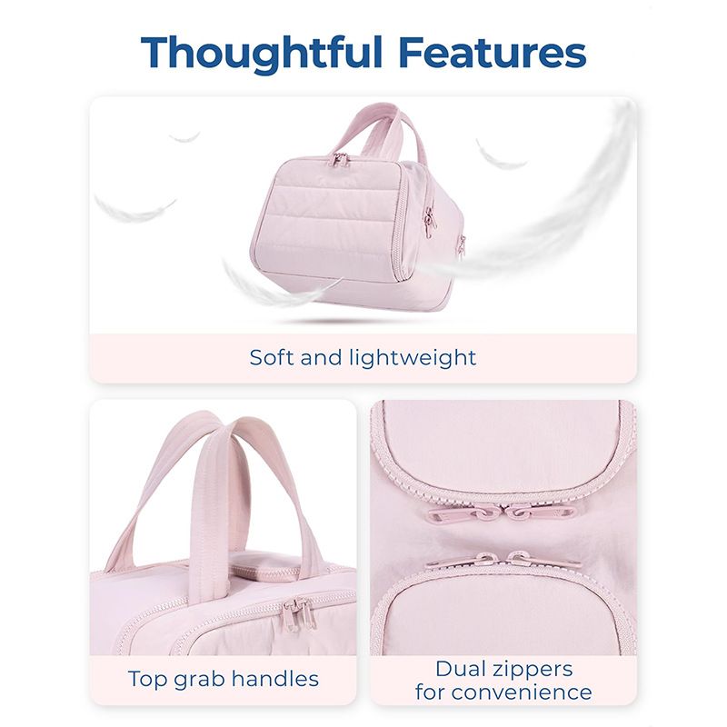 Travel Toiletry & Makeup Bag – Large Capacity Organiser Wash Bag with Compartments(purple) - Image 7