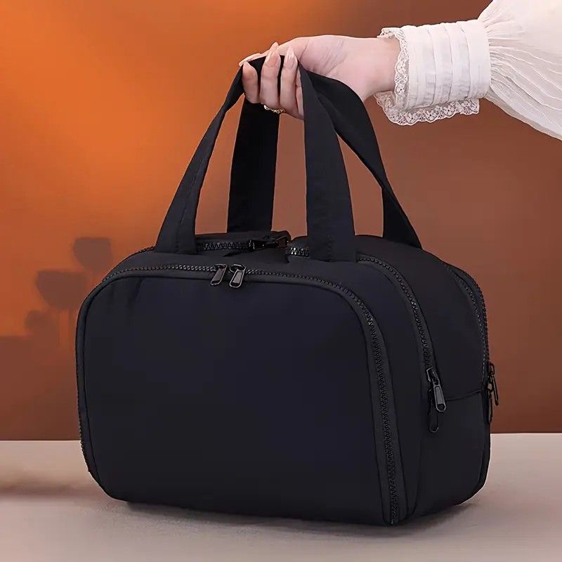 Travel Toiletry & Makeup Bag – Large Capacity Organiser Wash Bag with Compartments(black) - Image 2