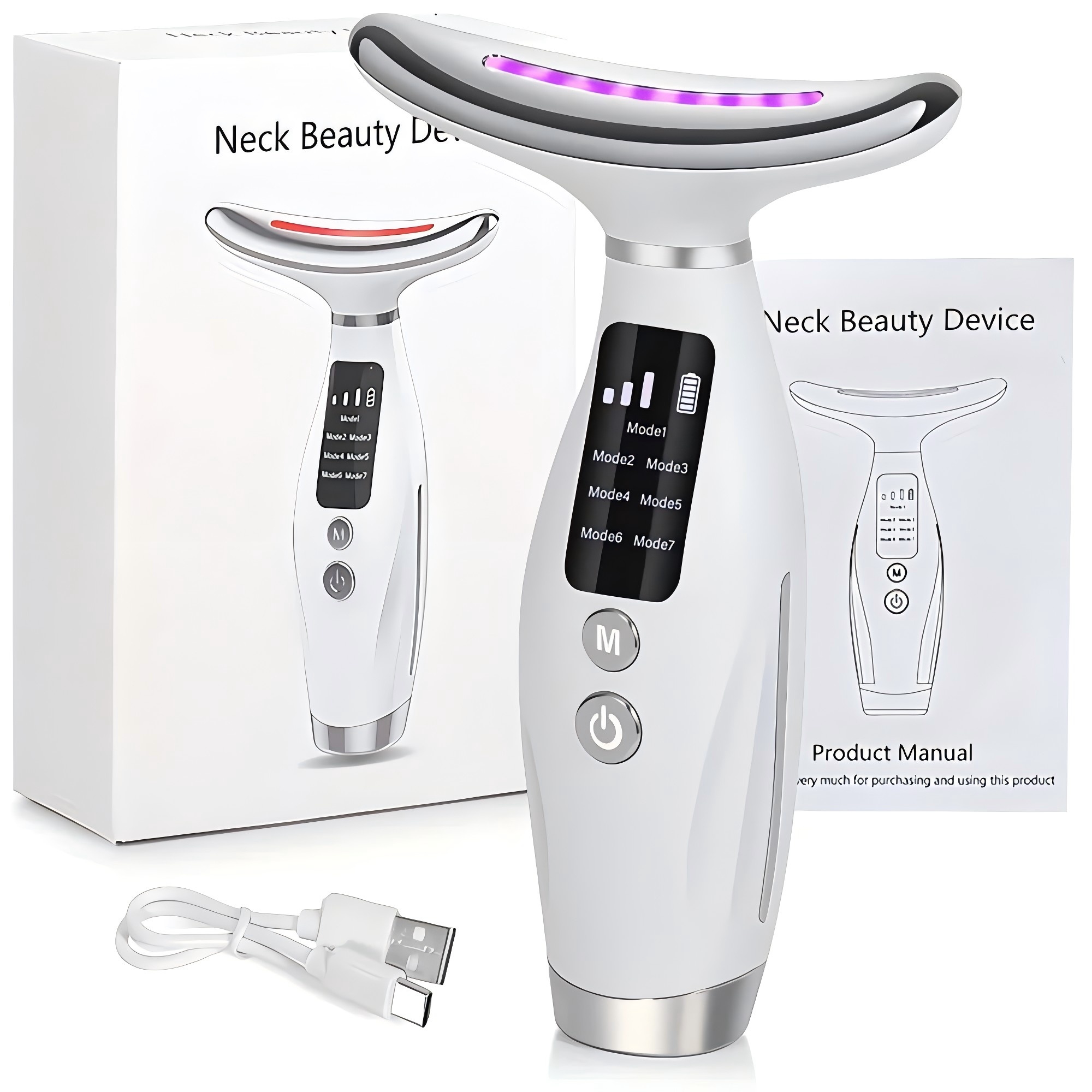 Rechargeable Facial and Neck Beauty Device, 7-Mode Facial Massage, the Perfect Gift for Women and Girls - Image 1
