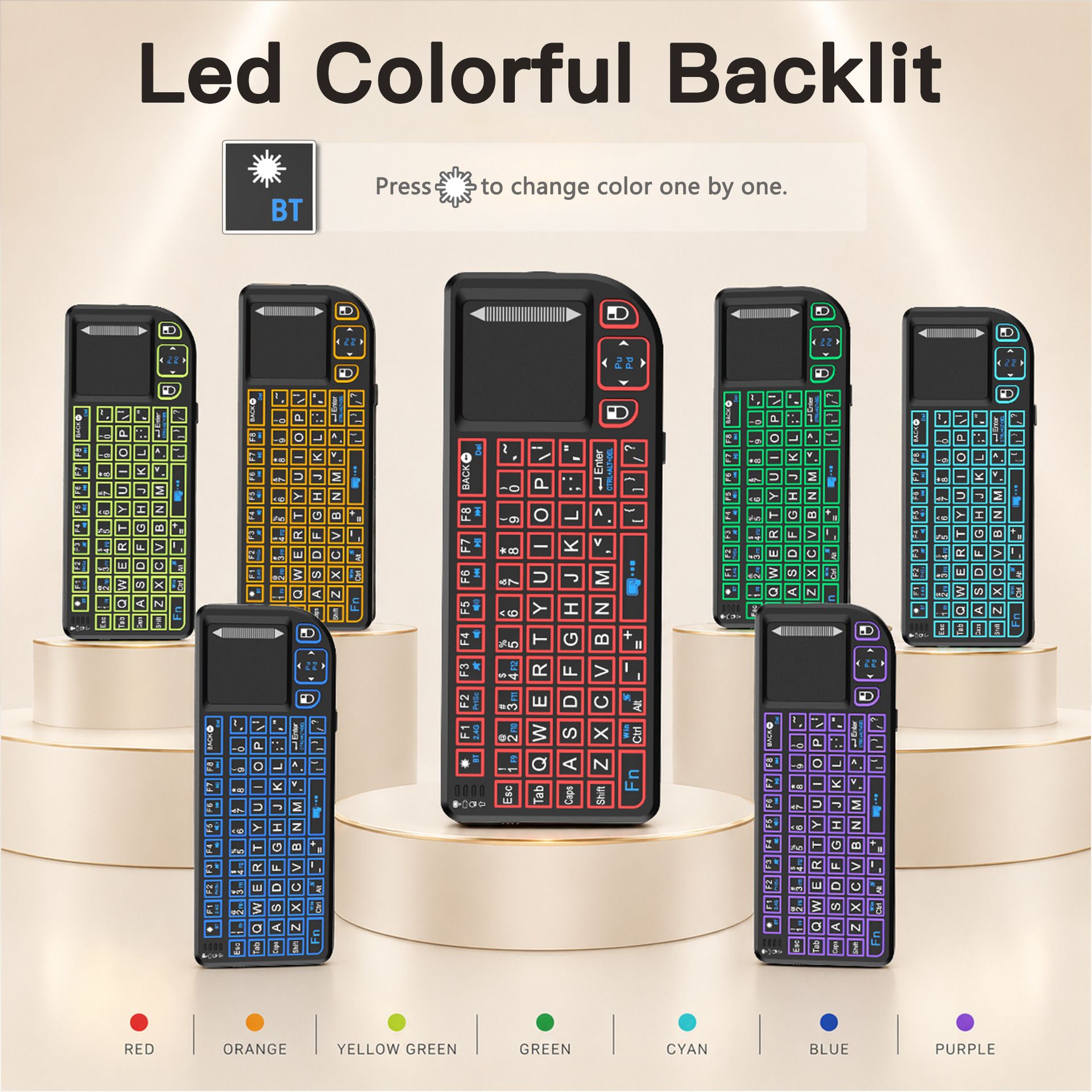 Multifunctional Mini Wireless Keyboard and Mouse Combo: Bluetooth & 2.4G Dual Mode, Integrated Laser Pointer and Touchpad, Multi-System Compatible, Essential Tool for Business Presentations and Office Work. - Image 5