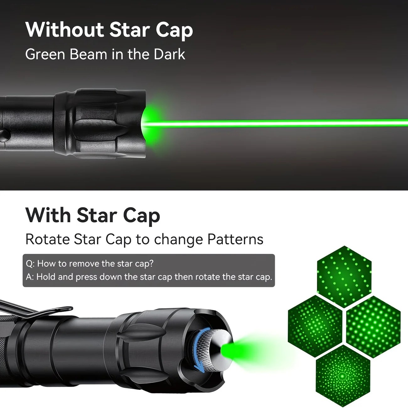 1 piece Green High-Power Green Laser Pointer, Laser Pointer for Indoor Meetings, Tactical Laser Flashlight for Outdoor Camping and Hiking - Image 4