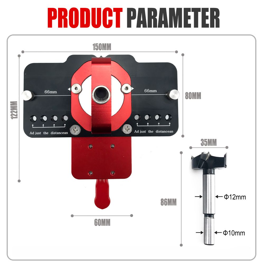 35mm Hinge Drilling Positioning Tool: Adjustable Offset and Controllable Depth, Precision Drilling Done in One Step - Image 4