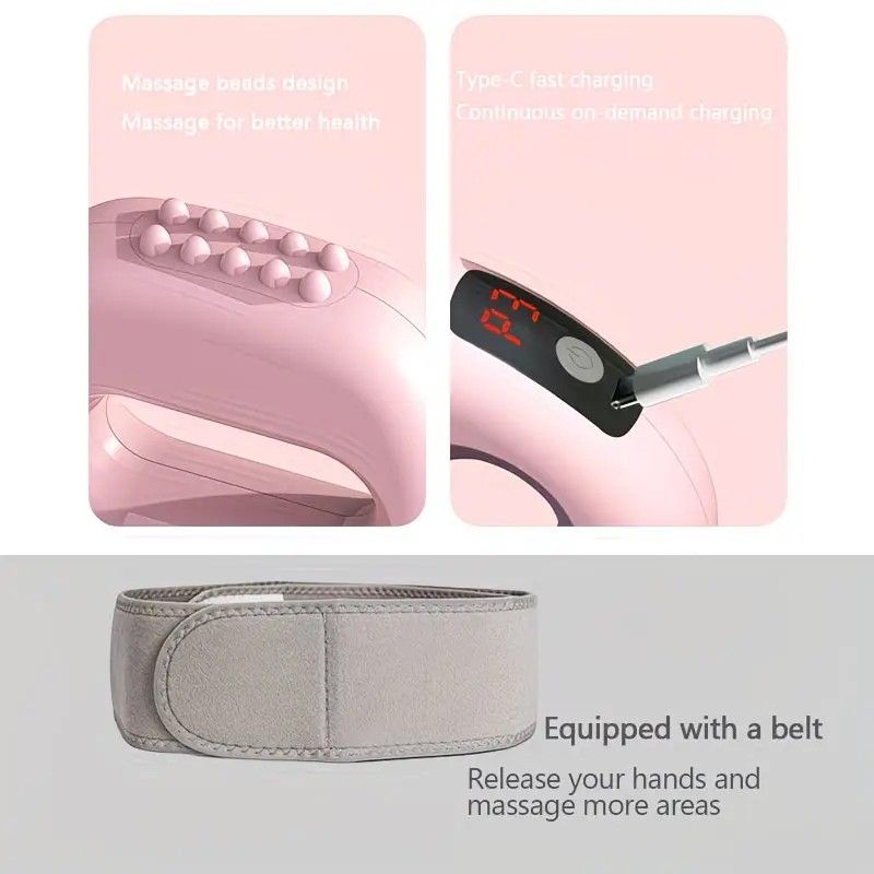 1PC Multifunctional 5-Speed Massage Ring: Mini Fascia Gun, Universal for Whole Body Waist and Back, Essential for Fat Burning and Fitness Relaxation./pink - Image 5