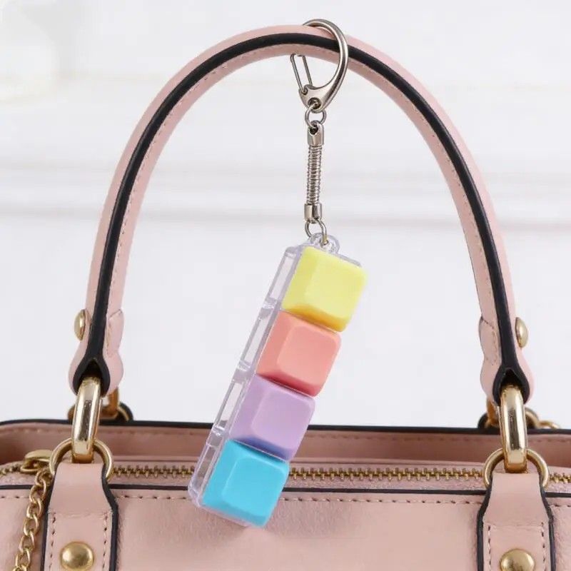 （1key/4key/9 key)3PCS Creative Fingertip Stress Reliever: Keyboard Click Sound Keychain, Colorful Fidget Ring Relaxation Companion - Image 8