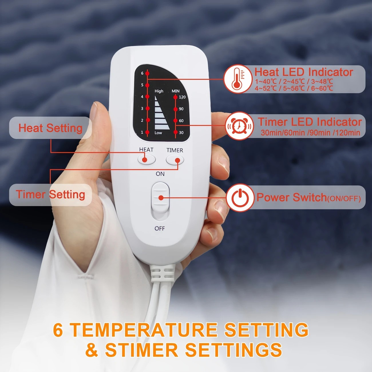 Dark blue This large heating pad (24