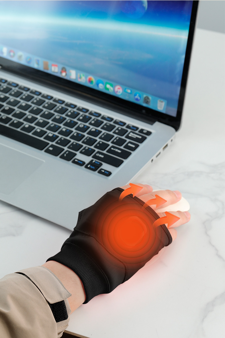 Pink Professional USB electric heating fingerless gloves, unisex, with LED temperature display, 3-level adjustable heating, and effective cold protection. Suitable for typing, gaming, skiing, and daily wear, this is a practical winter holiday gift. - Image 7