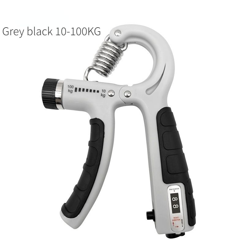 Adjustable Heavy-Duty Grip Strengthener with Counter, 10-100kg – Powerful Forearm and Wrist Builder for Complete Muscle Training & Strength Conditioning(GREY+BLACK) - Image 1