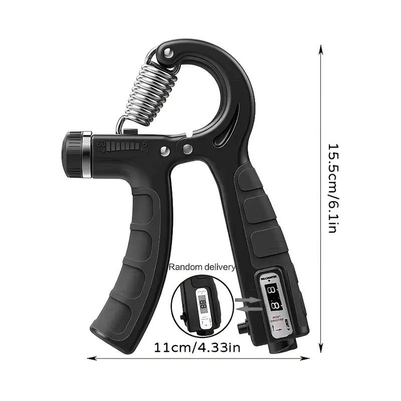 Adjustable Heavy-Duty Grip Strengthener with Counter, 10-100kg – Powerful Forearm and Wrist Builder for Complete Muscle Training & Strength Conditioning(GREY+BLACK) - Image 8