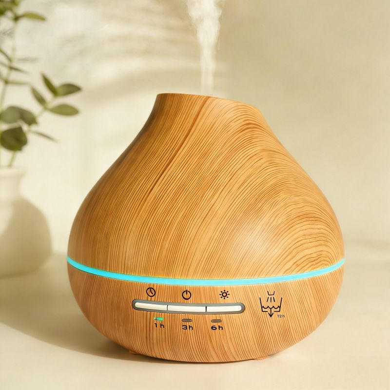Wood Grain Aroma Humidifier, Energy-Saving Fragrance Spray, Seven-Color Ambient Light, Smart Timer, Quiet Humidification, Perfect Home SPA Companion - Image 1