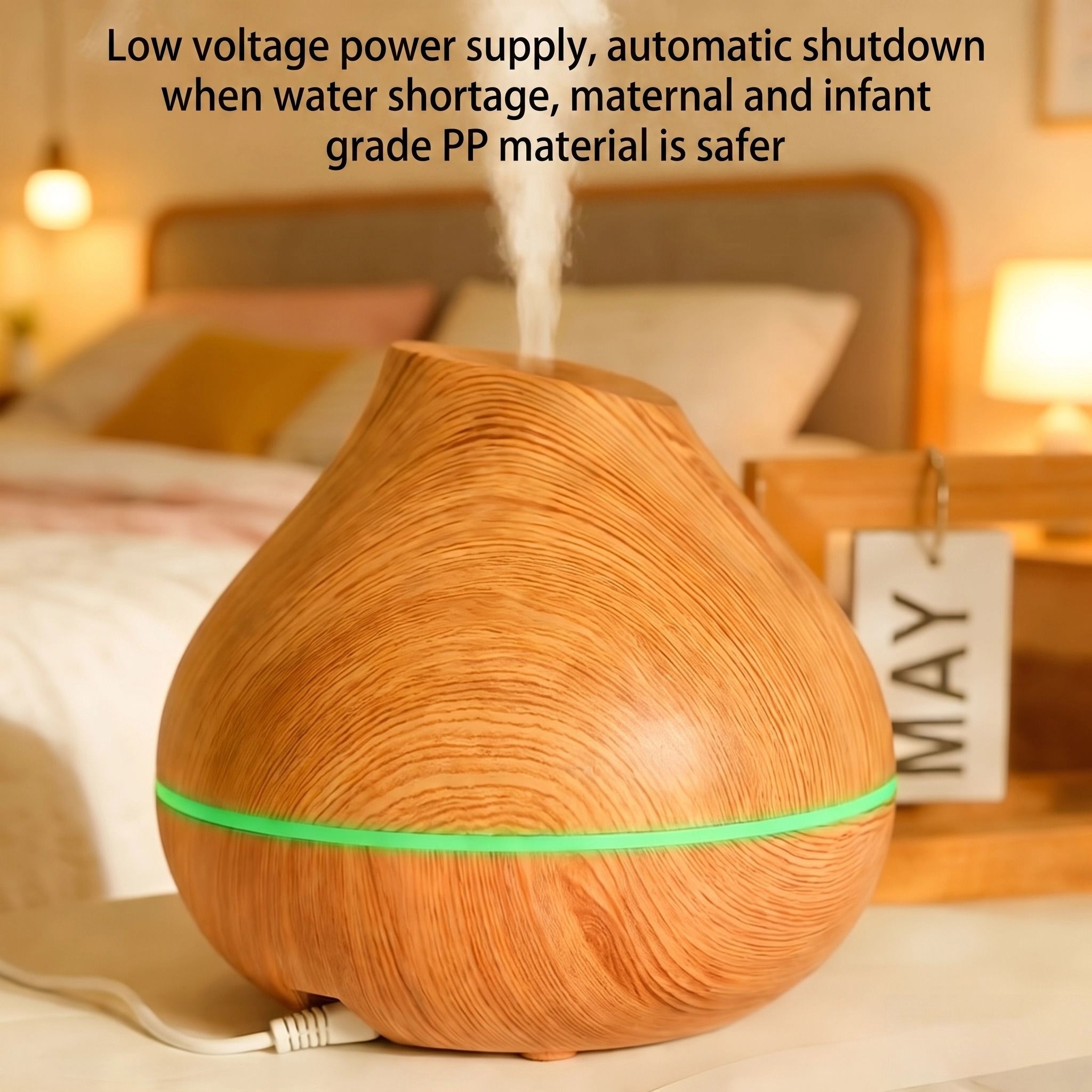 Wood Grain Aroma Humidifier, Energy-Saving Fragrance Spray, Seven-Color Ambient Light, Smart Timer, Quiet Humidification, Perfect Home SPA Companion - Image 4
