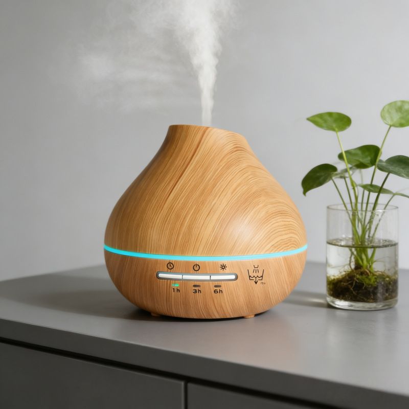 Wood Grain Aroma Humidifier, Energy-Saving Fragrance Spray, Seven-Color Ambient Light, Smart Timer, Quiet Humidification, Perfect Home SPA Companion - Image 7