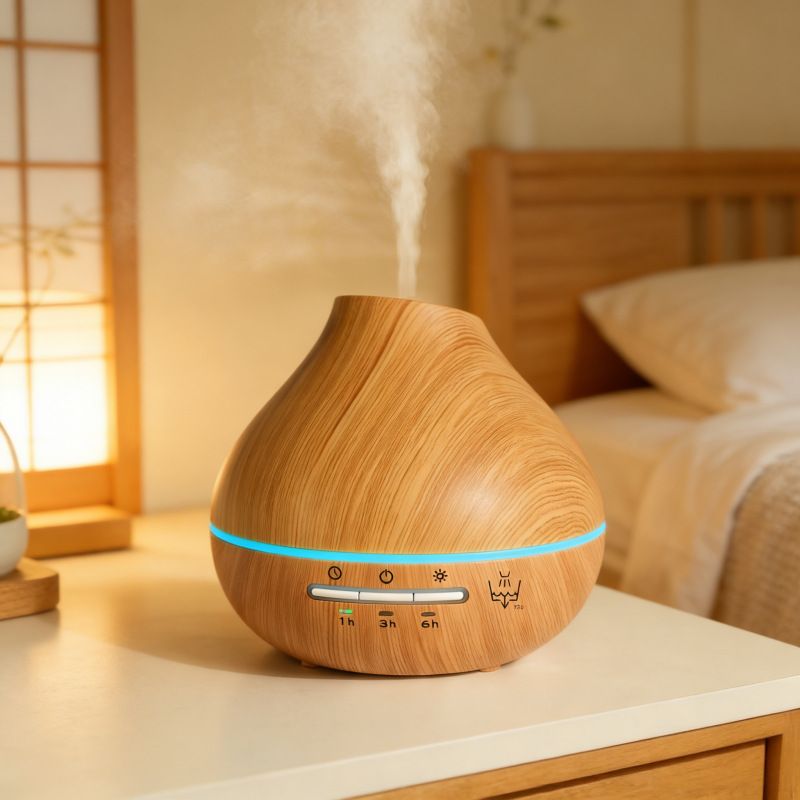 Wood Grain Aroma Humidifier, Energy-Saving Fragrance Spray, Seven-Color Ambient Light, Smart Timer, Quiet Humidification, Perfect Home SPA Companion - Image 8