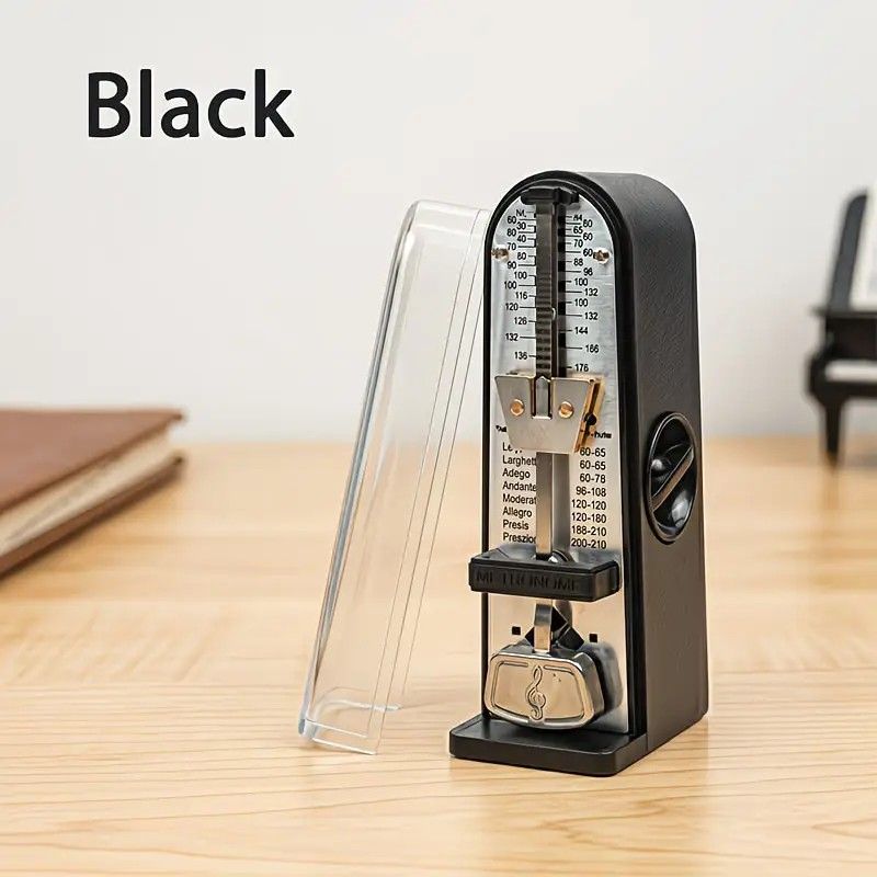 Portable Mini Mechanical Metronome – Battery-Free Instrument Beat Keeper, Universal Rhythm Training Aid for Piano, Guitar, Ukulele, and Wind Instruments(BLACK) - Image 1