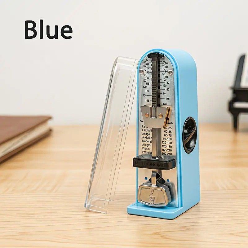 Portable Mini Mechanical Metronome – Battery-Free Instrument Beat Keeper, Universal Rhythm Training Aid for Piano, Guitar, Ukulele, and Wind Instruments(BLUE) - Image 1