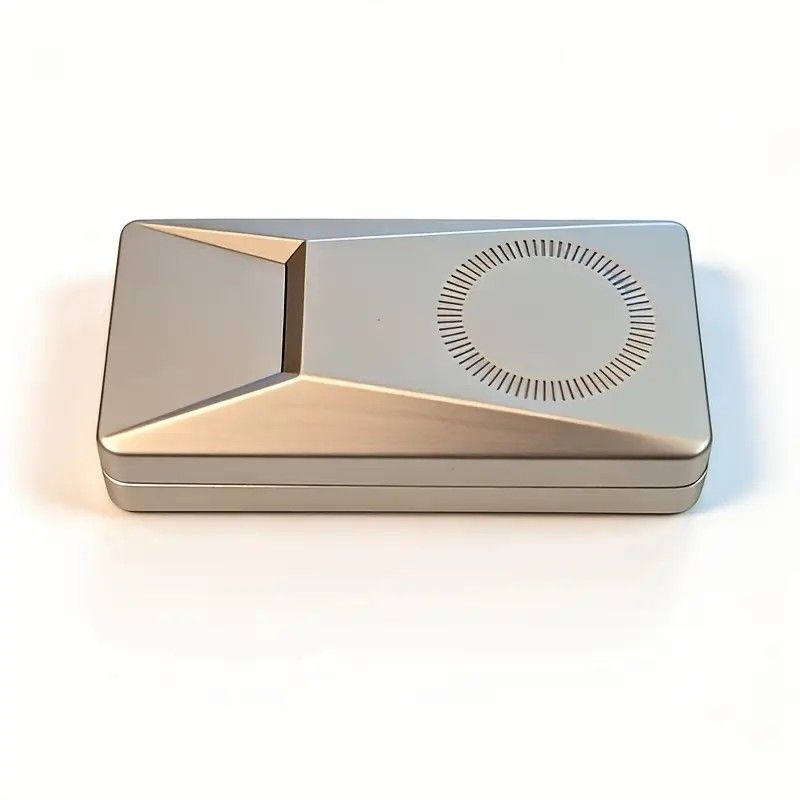 Zinc Alloy Cyber Pusher Click Coin, Mini Metal Fingertip Stress Reliever, EDC Crisp Click Sound Office Desk Toy(khaki) - Image 1