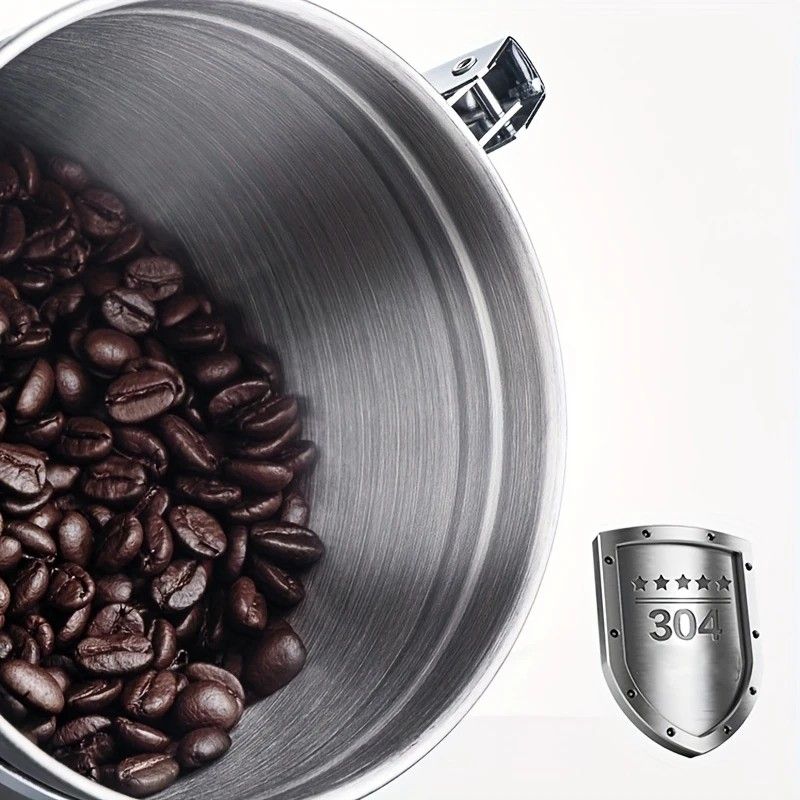 1500ml 304 Stainless Steel Coffee Canister Airtight Coffee Bean Storage Jar with Wood Grain Lid and Scoop - Image 6