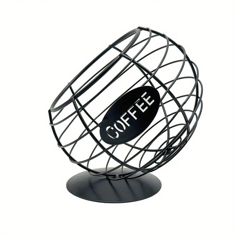 1pc Unique Coffee Capsule Basket Iron Coffee Pod Holder with Slanted Design for Home Bar and Cafe Display。black - Image 2