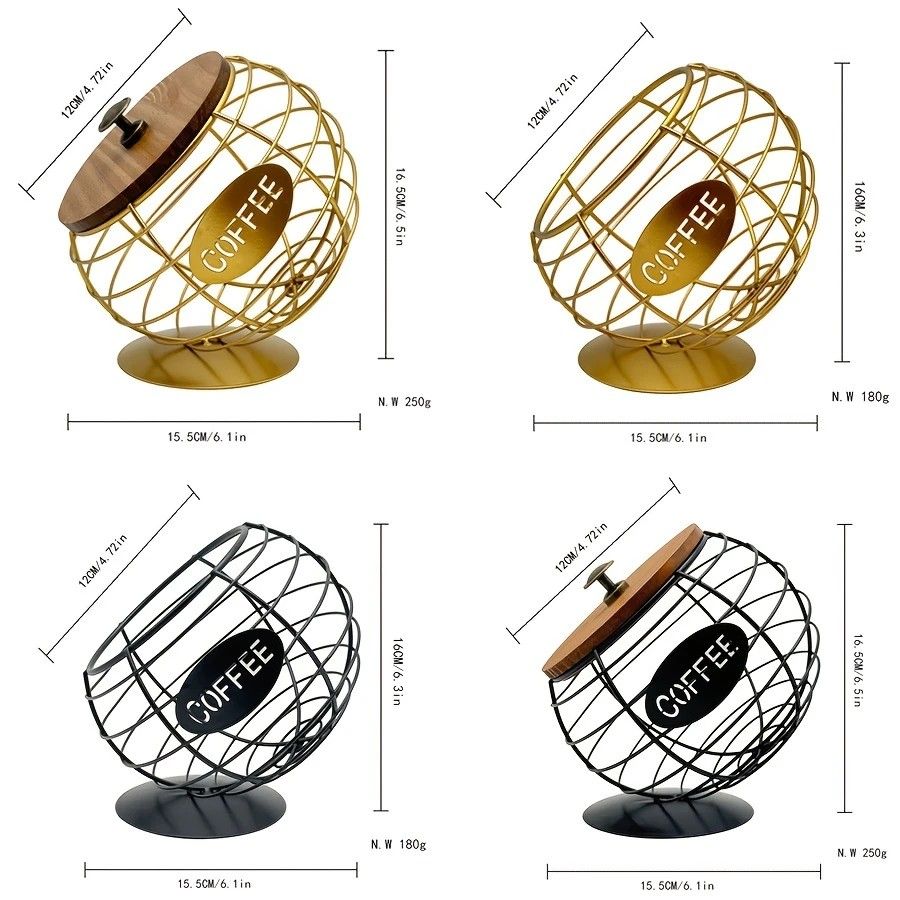 1pc Unique Coffee Capsule Basket Iron Coffee Pod Holder with Slanted Design for Home Bar and Cafe Display。black - Image 4