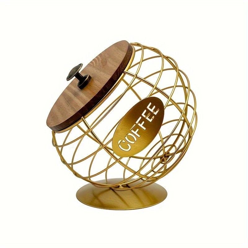 1pc Unique Coffee Capsule Basket Iron Coffee Pod Holder with Slanted Design for Home Bar and Cafe Display。black - Image 5