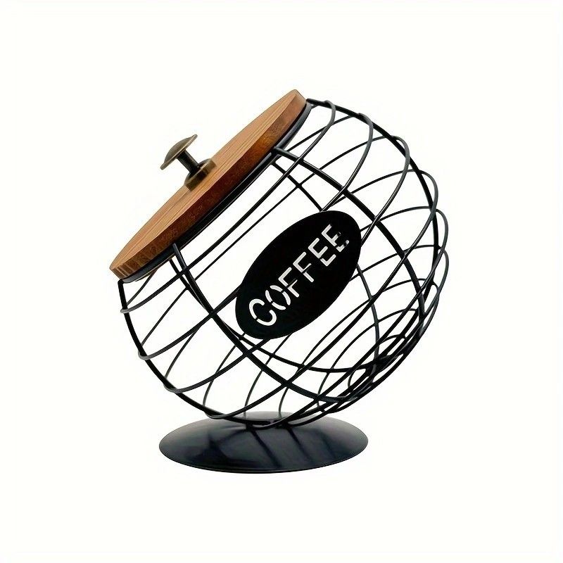 1pc Unique Coffee Capsule Basket Iron Coffee Pod Holder with Slanted Design for Home Bar and Cafe Display。black - Image 6
