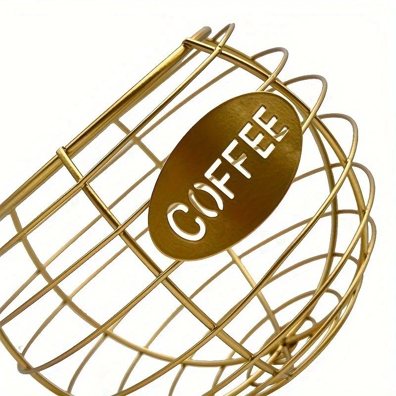 1pc Unique Coffee Capsule Basket Iron Coffee Pod Holder with Slanted Design for Home Bar and Cafe Display.golden - Image 2