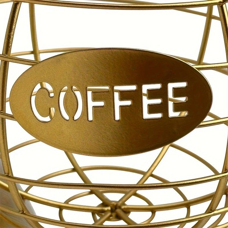 1pc Unique Coffee Capsule Basket Iron Coffee Pod Holder with Slanted Design for Home Bar and Cafe Display.golden - Image 3
