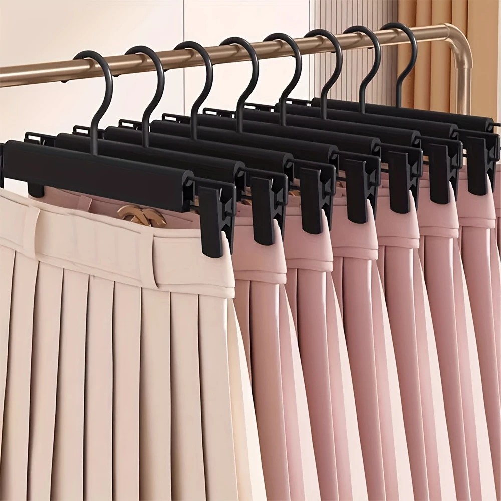 20pcs Super Anti-Slip Pants Hangers with Clips, Thickened Plastic Dual-Use Skirt/Pants Hangers, Seamless Anti-Mark Home Drying Racks, Wardrobe Organizer Essential. - Image 2