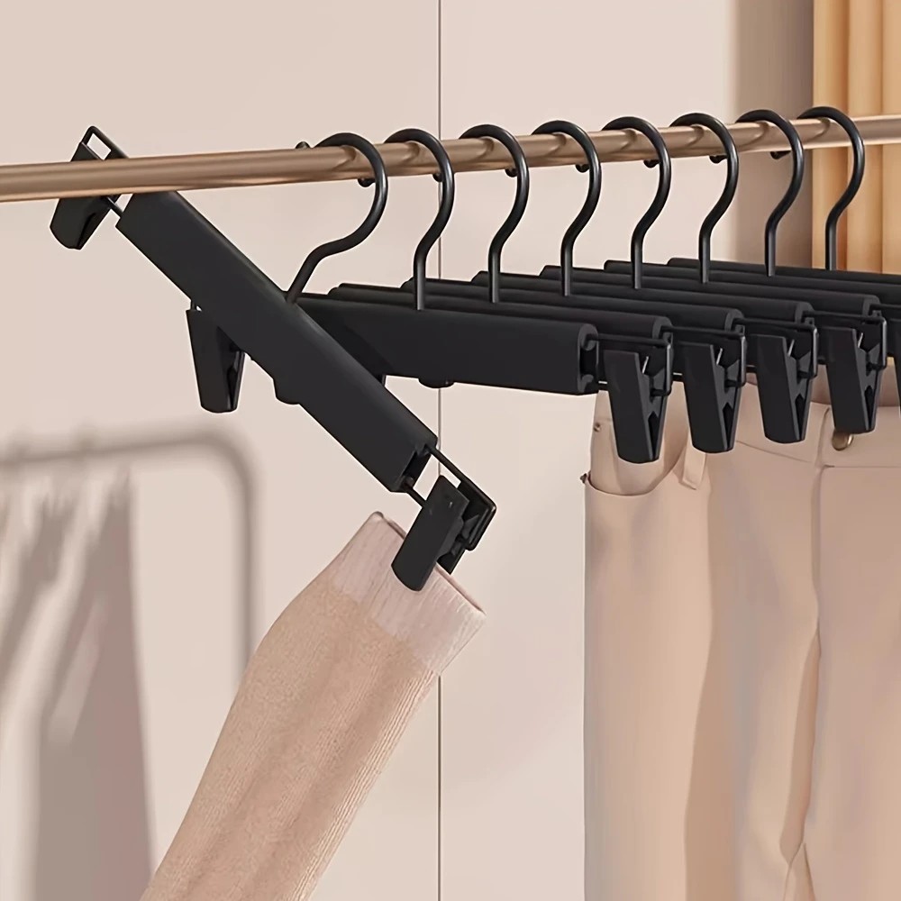 20pcs Super Anti-Slip Pants Hangers with Clips, Thickened Plastic Dual-Use Skirt/Pants Hangers, Seamless Anti-Mark Home Drying Racks, Wardrobe Organizer Essential. - Image 3
