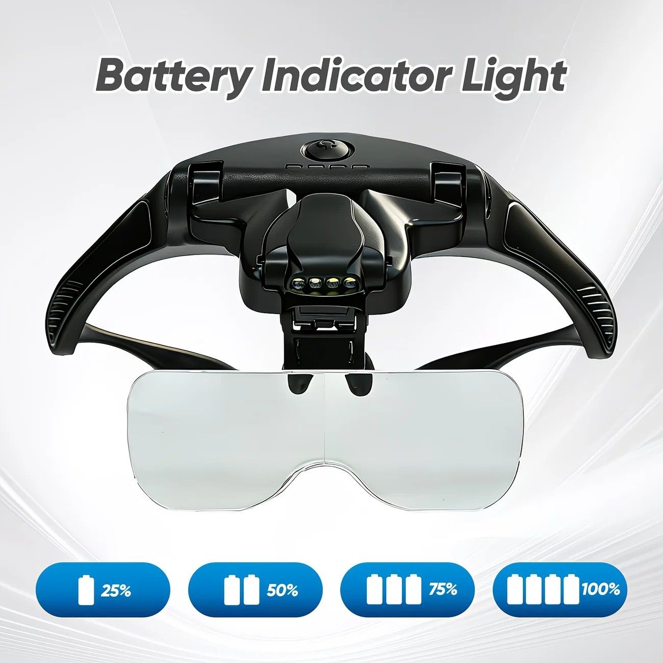 Head-mounted rechargeable magnifier, high-definition lenses with LED lighting, dual wearing modes for flexible switching, full-dimensional adjustment for precision work, lightweight, scratch-resistant, and durable, long battery life supporting repair and - Image 7