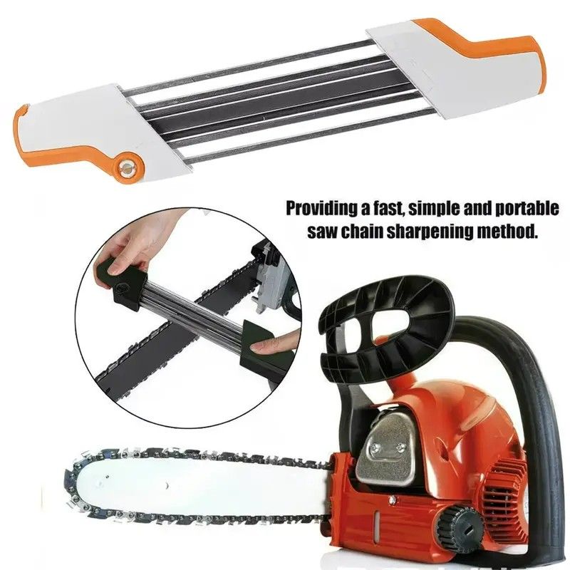 Chain saw file: upgraded lightweight, battery-free and portable, precision sharpening for 3/8-inch saw chain, single-direction reciprocating operation, essential tool for outdoor gardening and forestry maintenance.(Orange-with 4.0 file) - Image 6