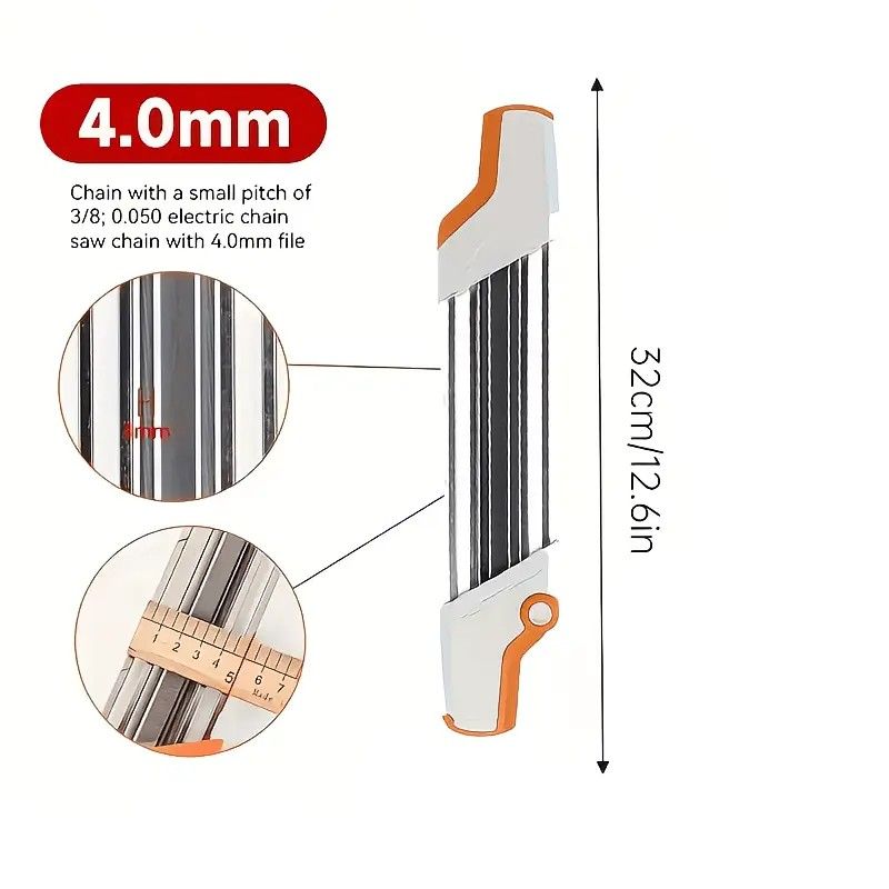 Chain saw file: upgraded lightweight, battery-free and portable, precision sharpening for 3/8-inch saw chain, single-direction reciprocating operation, essential tool for outdoor gardening and forestry maintenance.(Orange-with 5.5 file) - Image 4