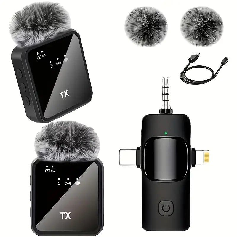 2.4G Wireless Lavalier Microphone: Multi - person, Full - scenario Audio, 25m HD Noise - reduction - Image 1