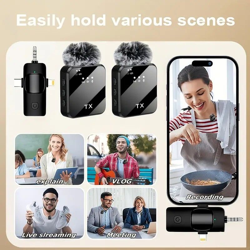 2.4G Wireless Lavalier Microphone: Multi - person, Full - scenario Audio, 25m HD Noise - reduction - Image 4