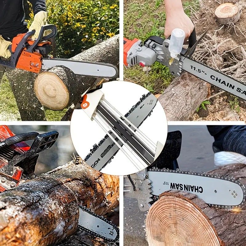 Chain saw file: upgraded lightweight, battery-free and portable, precision sharpening for 3/8-inch saw chain, single-direction reciprocating operation, essential tool for outdoor gardening and forestry maintenance.(White-with 4.0 file) - Image 3