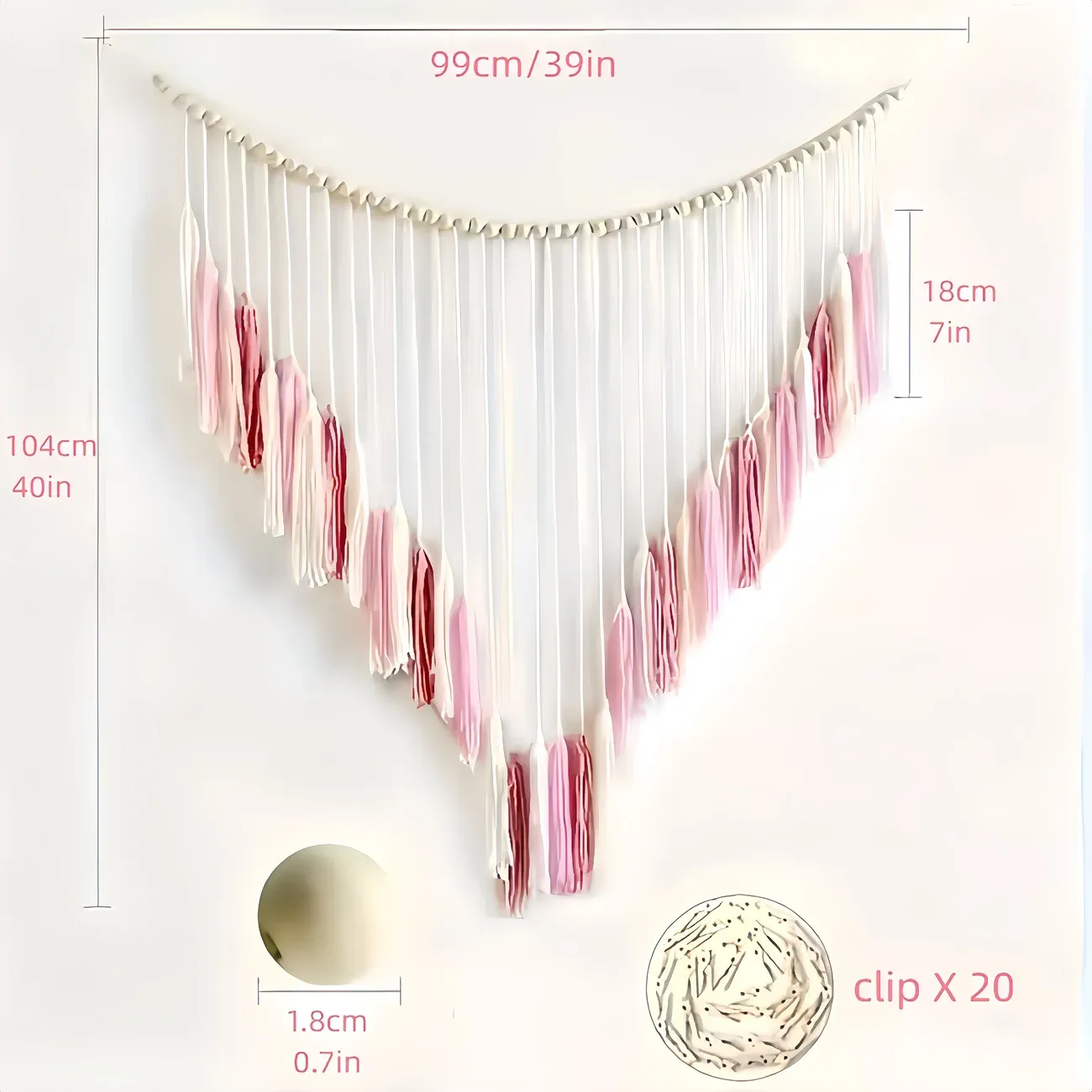 Bohemian Woven Wooden Bead Tassel Photo Wall Hanging: Cotton Handmade Clip-On Tapestry, Warm and Healing Decoration for Bedroom and Living Room - Image 3