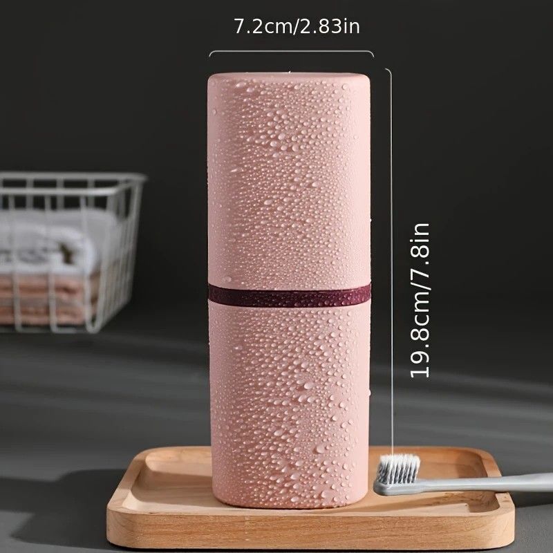 1pc Portable Toothbrush Holder Box, Multi-functional Travel Toothbrush Storage Case, Mouthwash Cup and Toothbrush Container.white - Image 8
