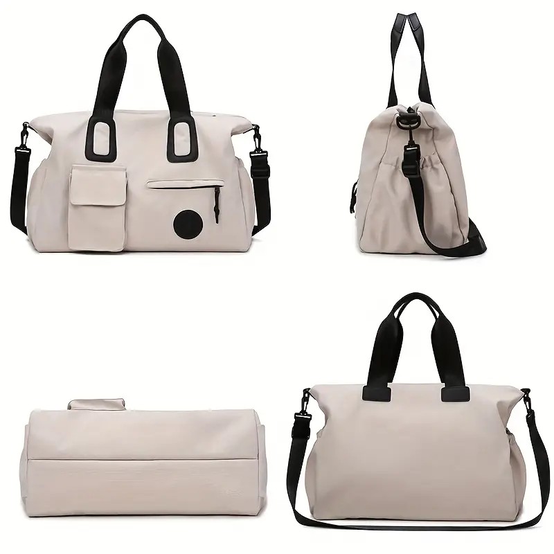 black Large-capacity travel tote bag, lightweight carry-on luggage with shoulder strap, gym bag, portable laptop bag, ideal for short trips, hand-carry style. - Image 7