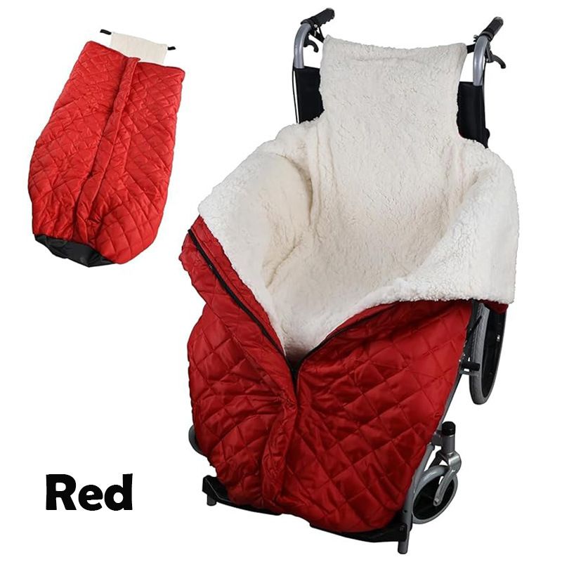 Winter Elderly Wheelchair Heating Blanket | Windproof & Fleece-Lined, Ideal for Both Outings and Home Use(red) - Image 1