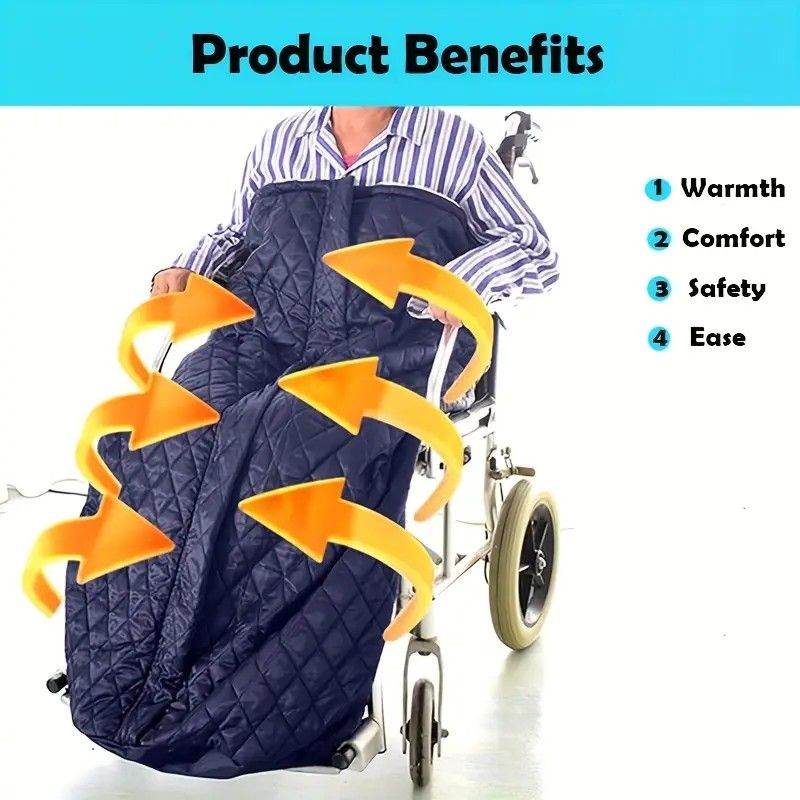 Winter Elderly Wheelchair Heating Blanket | Windproof & Fleece-Lined, Ideal for Both Outings and Home Use(red) - Image 3