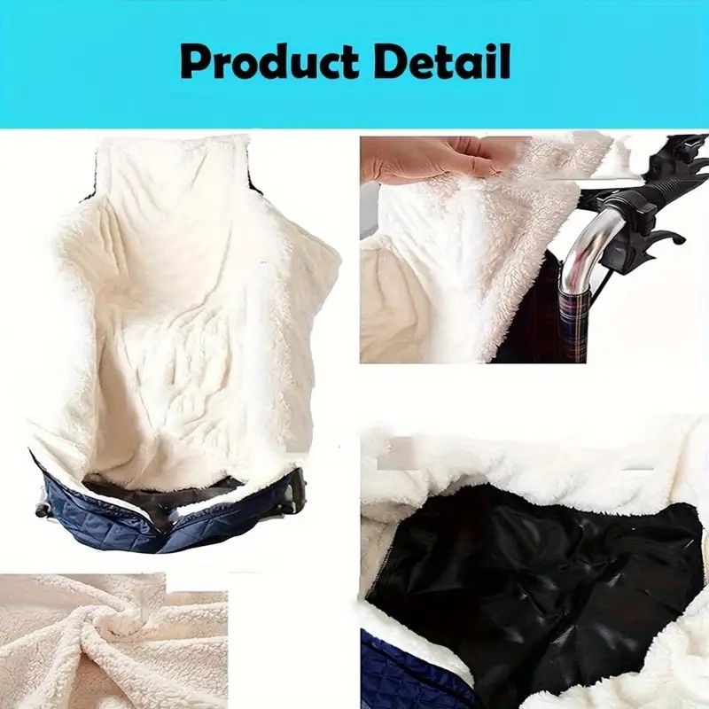 Winter Elderly Wheelchair Heating Blanket | Windproof & Fleece-Lined, Ideal for Both Outings and Home Use(red) - Image 5