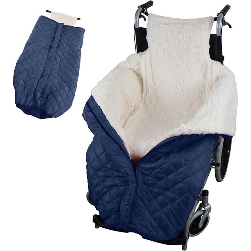 Winter Elderly Wheelchair Heating Blanket | Windproof & Fleece-Lined, Ideal for Both Outings and Home Use(navy blue) - Image 1