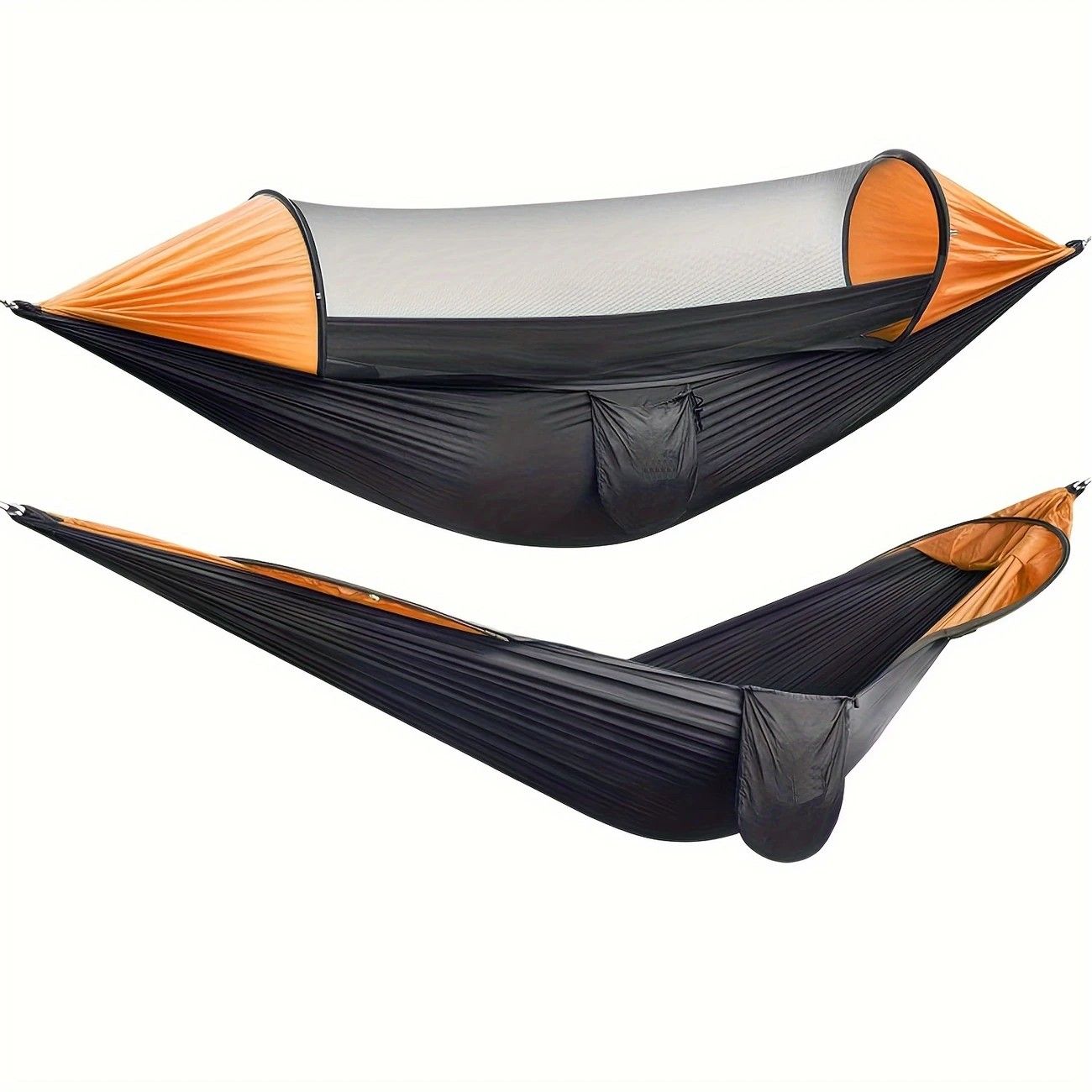Sun-Protection Outdoor Hammock｜2-in-1 Detachable Mosquito Net, Portable Camping Essential。orange - Image 1