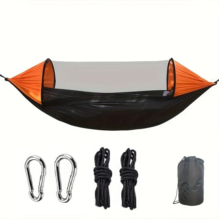 Sun-Protection Outdoor Hammock｜2-in-1 Detachable Mosquito Net, Portable Camping Essential。orange - Image 5