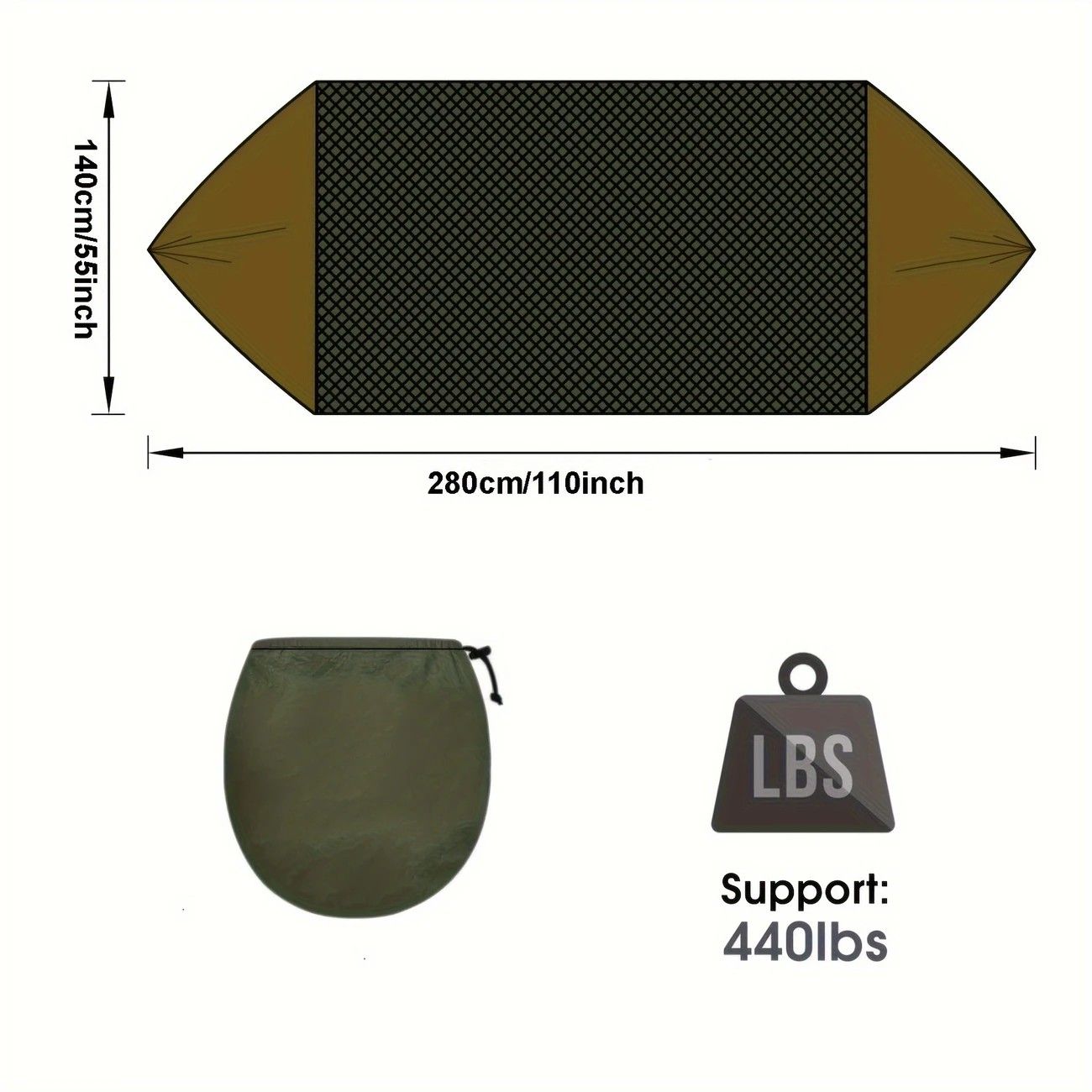 Sun-Protection Outdoor Hammock｜2-in-1 Detachable Mosquito Net, Portable Camping Essential.pitch green - Image 5