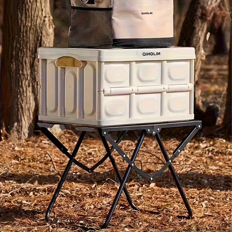 Portable Folding Camping Table Iron Outdoor Picnic Beach BBQ Tailgate Hiking with Storage Bag（BLACK) - Image 8