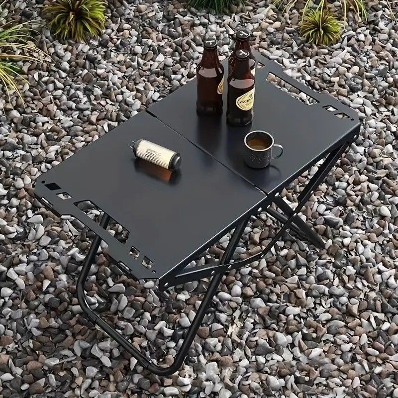 Portable Folding Camping Table Iron Outdoor Picnic Beach BBQ Tailgate Hiking with Storage Bag(GREEN) - Image 3