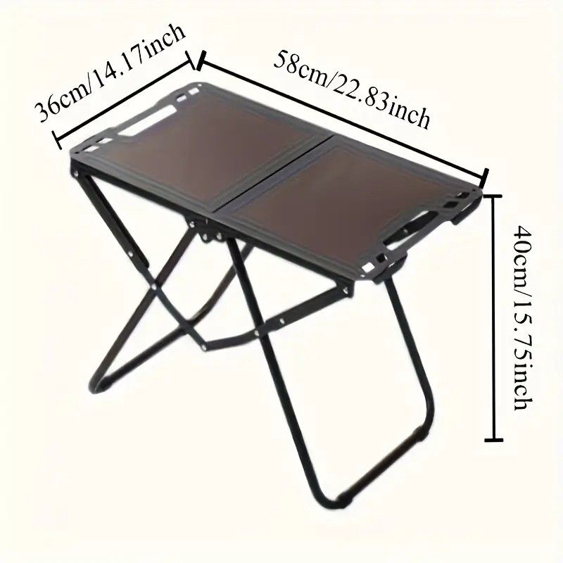 Portable Folding Camping Table Iron Outdoor Picnic Beach BBQ Tailgate Hiking with Storage Bag(GREEN) - Image 4