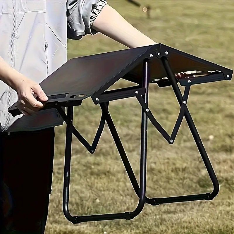 Portable Folding Camping Table Iron Outdoor Picnic Beach BBQ Tailgate Hiking with Storage Bag(GREEN) - Image 6